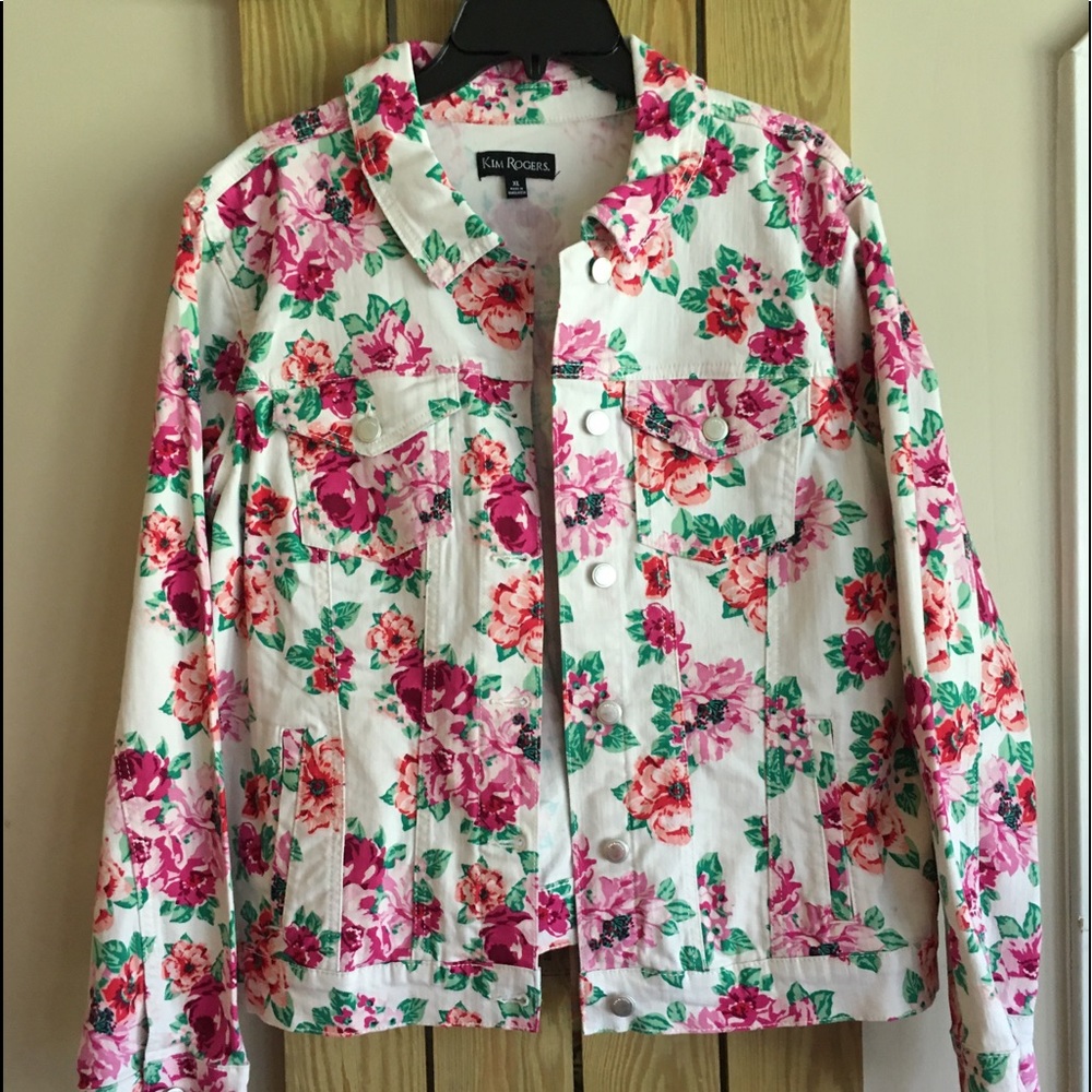 Kim Rogers floral jean jacket.